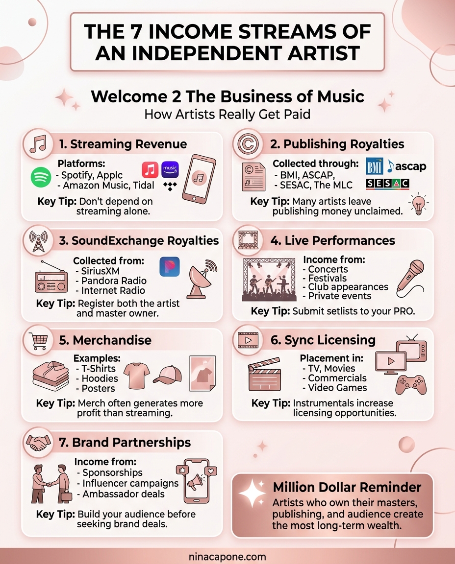 7 income streams of an independent artist